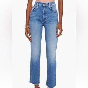 MOTHER The Tripper Frayed High Waist Anklet Boot Cut Jeans (Meet Cute)